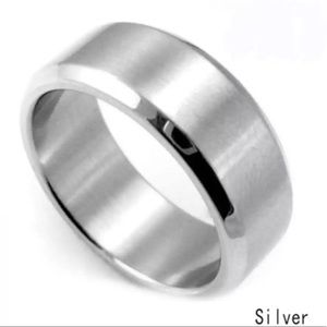 REDUCED Stainless Steel Mens Band Ring Silver S 9